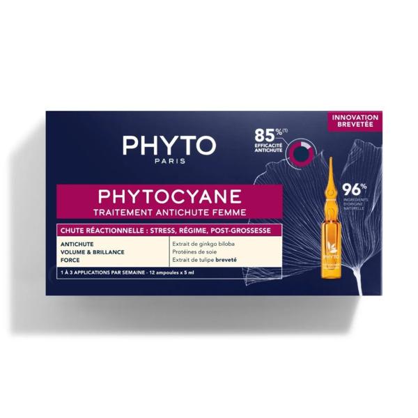 Phyto - Phytocyane Anti-Haarausfall Kur bei reaktiven Haarausfall 12x 5ml Amp.