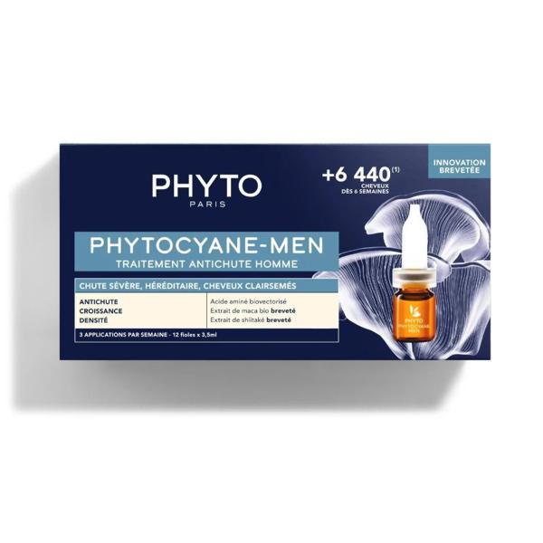 Phytocyane-Men Anti-Haarausfall Kur für Männer bei starkem Haarausfall 12x 3,5ml Amp.
